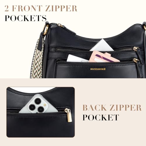 Missnine-Crossbody-Bags-for-Women-Leather-Purses-Trendy-Multi-Pocket-Shoulder-Handbags-with-Adjustable-Guitar-Strap