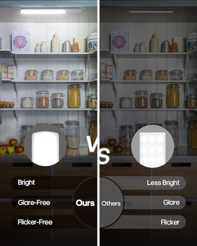 Image of Under Cabinet Lights, 11.8 Inch Motion Sensor Lighting Indoor, 1800mAh Rechargeable Battery Operated Wireless Closet Lights, Magnetic Dimmble Under Counter Lights for Kitchen (2 Pack)