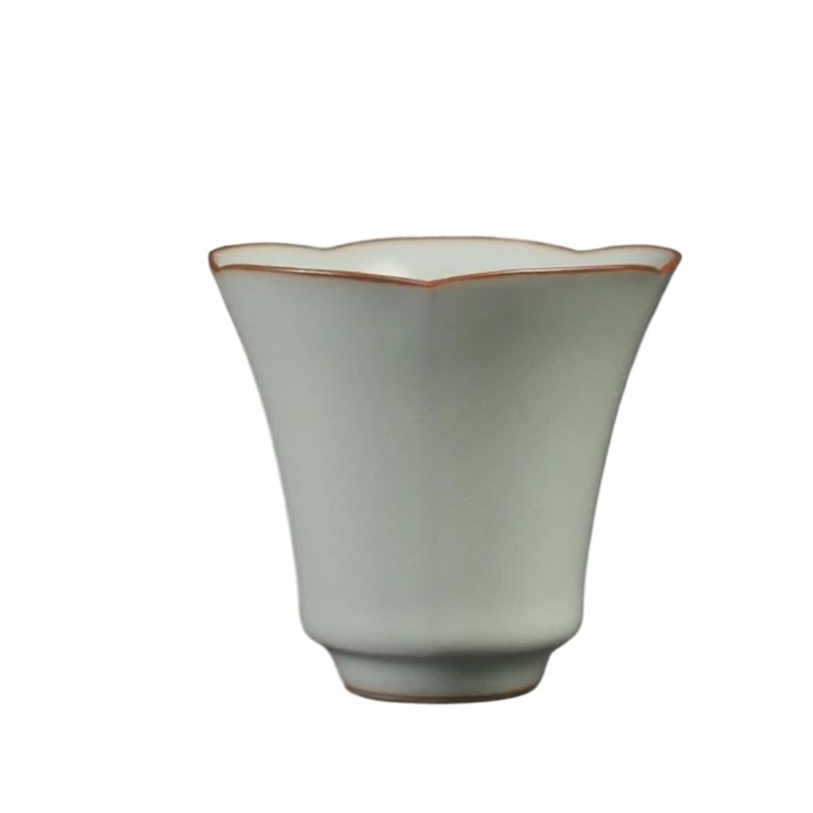 Teeservices, handgefertigt, azurblau glasiert, Boutique-Teeschale, chinesisches Teeservice-Zubehör, Pu'er-Meister-Teetasse, traditionelle Ru-Brennofen-Keramik-Teetasse, Reise-(C)
