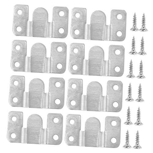 SHINEOFI 12paires Support Encastré Acier Pour Cadre Photo Clip Pour Cadre Crochet Mural Acier Inoxydable Vis Incluses