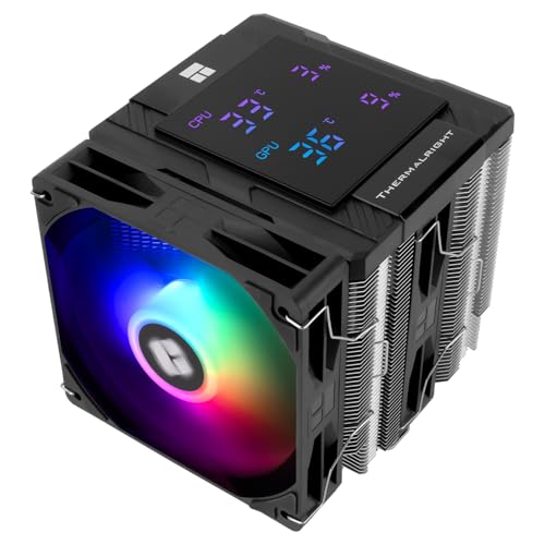 TR Peerless Assassin 120 Digital ARGB Black CPU Cooler, Dual 120 mm PWM Fans with 1850 RPM Speed, Support Intel Lga1700/1851/115X, AMD:AM4/AM5, Computer CPU Cooling,Digital Screen Top Cover