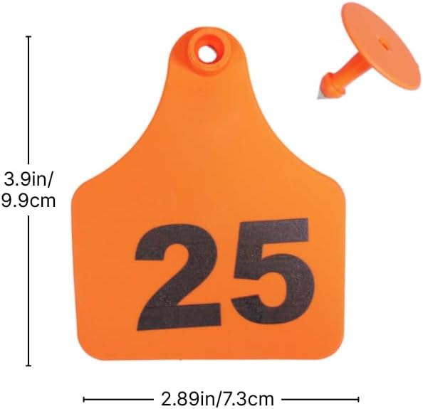 FerAppease® 1,000ml Cattle Stress Relief + 25-Pack X-Large Numbered Livestock Ear Tags Kit – Durable Waterproof ID Tags (Orange) – Long-Lasting Farm Identification & Calming Formula for Cattle