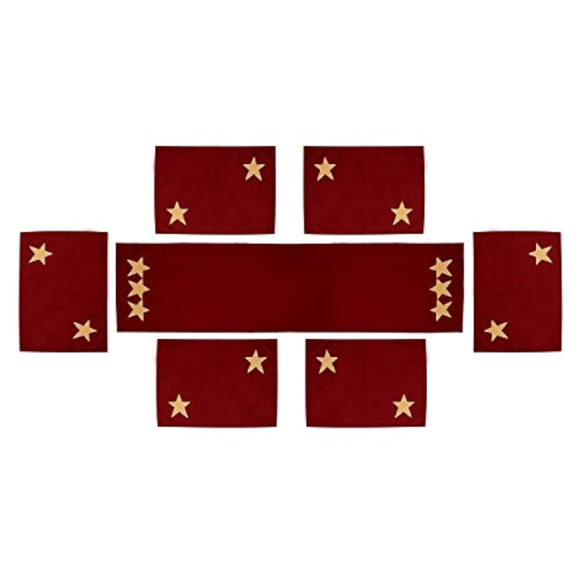 Brands Star Collection Appliqued Embroidered Table Runner Set
