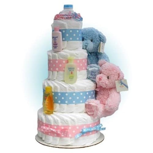 Twin Diaper Cake, Twin Girls Diaper Cake, Twin Boys Diaper
