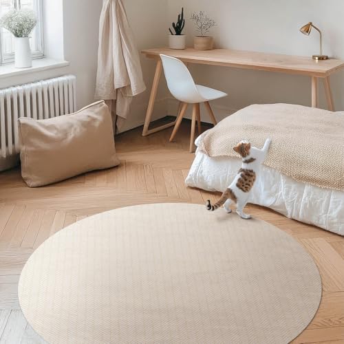 Tapis Vinyle Résistant à la Rayure ø150 cm Sol Cuisine Salon - 3