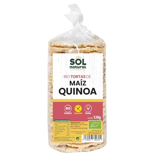'Sol Natural Tortas de Maíz con Quinoa, sin Gluten - Paquete de 12 x 120 gr - Total: 1440 gr'