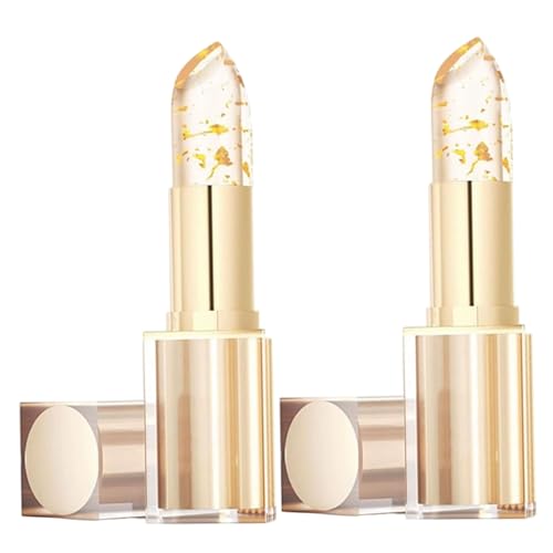 2 barras de labios transparentes que cambian de color, brillo brillante, resistente a la transferencia, barra de labios hidratante que cambia de color para mujeres, larga duración 24 horas