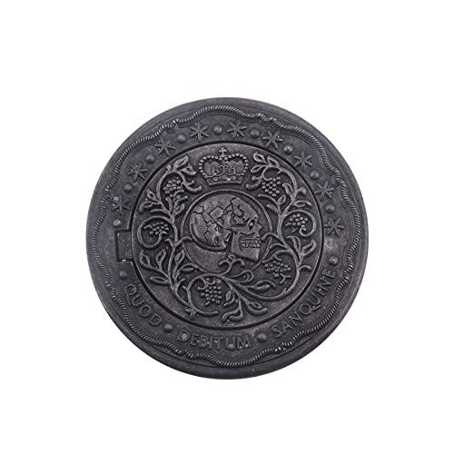 John-W Blood Oath Marker Black Metal Collecting Coin - Halloween Cosplay Prop for Men Women Teen (Skull Coin 03)