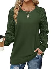 ✦Unique Design: Cable knit sleeve tops, lightweight cozy sweaters, crewneck sweatshirt loose fit, long sleeve comfy shirts. The patchwork sleeve makes it easy to show your unique personal fashion charm. ✦Match: The versatile sweatshirts are easy to p...