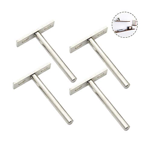 GMF Soporte De Estante Flotante Oculto 70mm Escuadras para Estanterias Metalicas Soportes Estanterias Invisibles Escuadra Pared Hierro/Hay 3 Tamaños/plata/4pcs/con Tornillos/Hierro Macizo