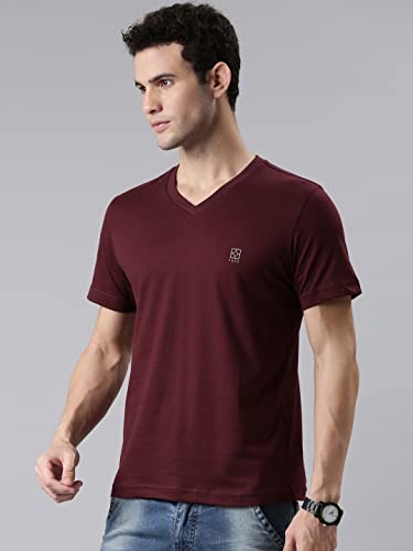 Image of F A S O Mens Organic Cotton V-Neck T-Shirt