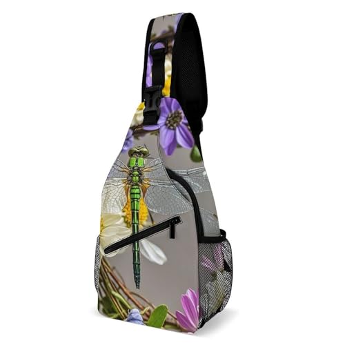 Bolsa bandolera de libélula para mujer y hombre, mochila de hombro para viaje y senderismo
