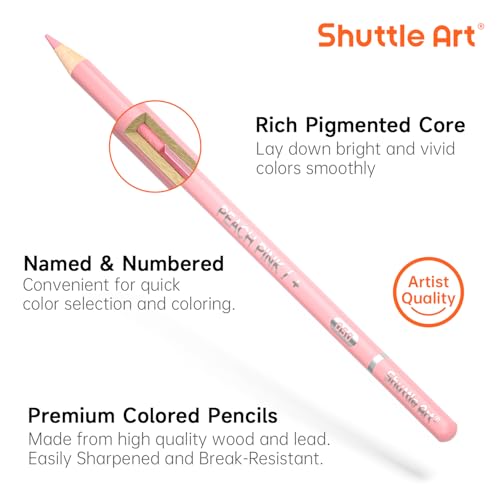 Image of Shuttle Art Pastel Colouring Pencils Set, 60 Colouring Pencils, Pastel Pencils, Macaroon Colouring Pencils for Adults, Beginners for Painting, Colouring, Drawing, Wooden Pencils, Colouring Pencils for