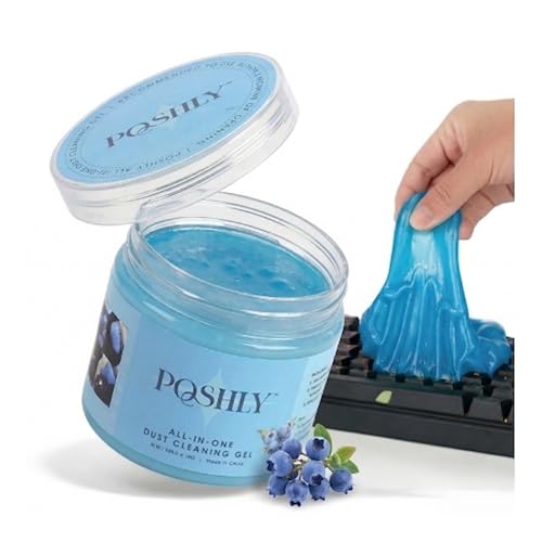 POSHLY Car Cleaning Gel for Car Interior Dust & Air Vents | Reusable Cleaning Putty, Auto Detailing Tool for Dashboard, Keyboard & Tight Spaces - (Blueberry Scent)