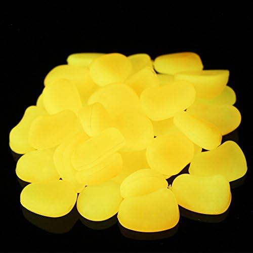 100pcs Glow in The Dark Stone Gravel, Glow Stones,Glowing Pebbles,Aquarium Pebbles,Decorative Pebbles, Glow Pebbles for Garden Gift Decoration, 305g/0.67lbs, 4/5''-1 1/2'' (Orange Yellow)