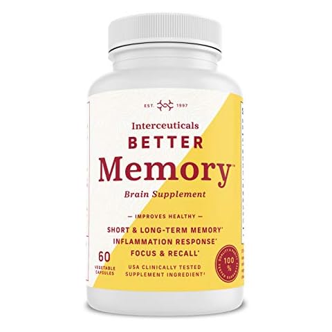 Interceuticals Better Memory - Theracurmin Curcumin 90 mg - Clinically Proven Dose, Improves Focus, Recall, Memory, and Mood* - High Absorption Turmeric Extract* (1 Bottle) Cover