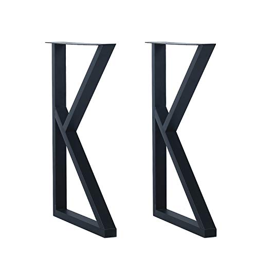 MBQQ 2 Pcs Furniture Legs Rustic Decory K Shape Table Legs,Heavy Duty Metal Desk Legs,Dining Table Legs,Industrial Modern, DIY Iron Bench Legs(H28”xW17.7”)