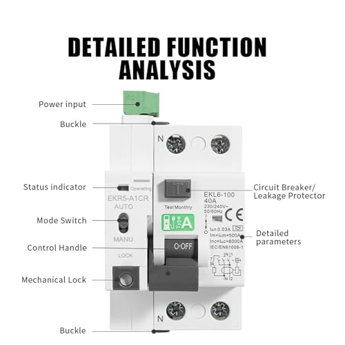 Automatic Reclosing Device RCCB Disjoncteur Différentiel Type A 4P 63A 30mA Commande Distance