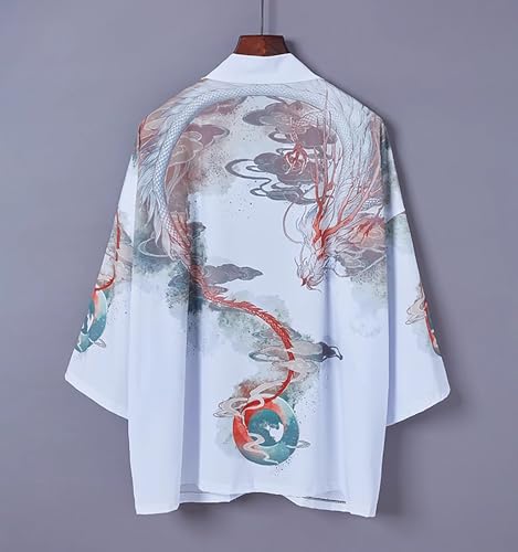 Image of Women's and Men Kimono Cardigan Japanese Long Sleeves Lightweight Open Front Coat Tops