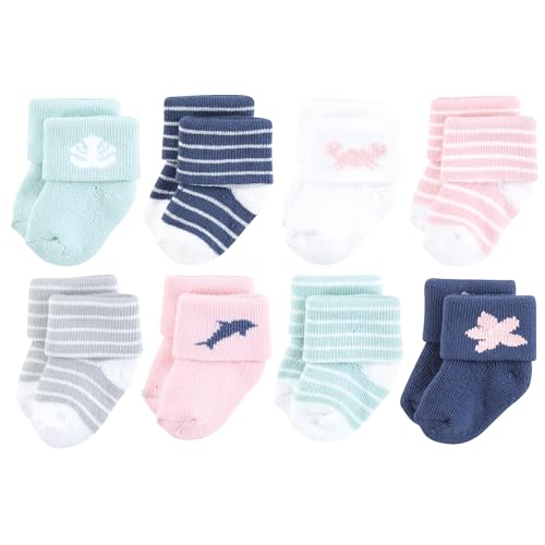Image of Hudson Baby Baby 8-pack Cotton Rich Newborn and Terry Socks