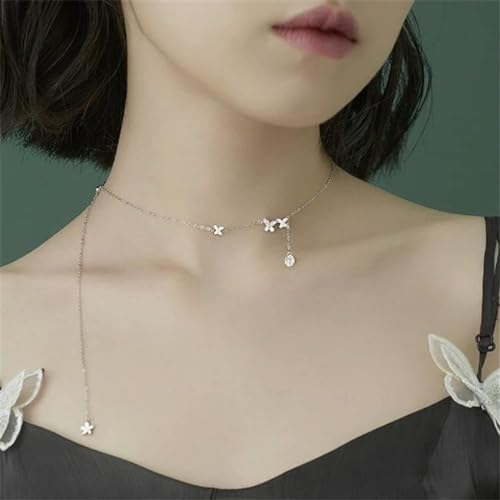 Collier micro-ensemble papillon style 925, le cadeau romantique pour célébrer un moment unique