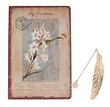 Gullor 25K 96 Seiten Lily Hardcover Notebook Tuch Cover Kreativer Retro Europäischer Stil Student Notizblock Harte Oberfläche Tagebuch Mit Feder Und Schnee Lesezeichen