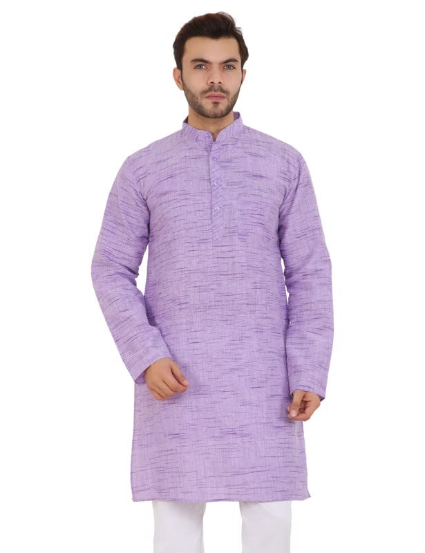 latestplus apparel LatestPlus Men's Solid Cotton Blend Ethnic Wear Regular Full Sleeve Kurta-picture-13