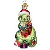 Old World Christmas Santa Snake Glass Blown Ornament for Christmas Tree, Handcrafted Holiday Decoration, Santa Collection