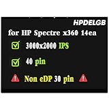 HPDELGB Screen for HP Spectre x360 14-ea 14t-ea M22155-001 M22154-001 M22156-001 Series 3K2K UHD LCD Touch Screen Display Digitizer Assembly No Bezel (3000x2000 OLED Type) Only for 40 Pin