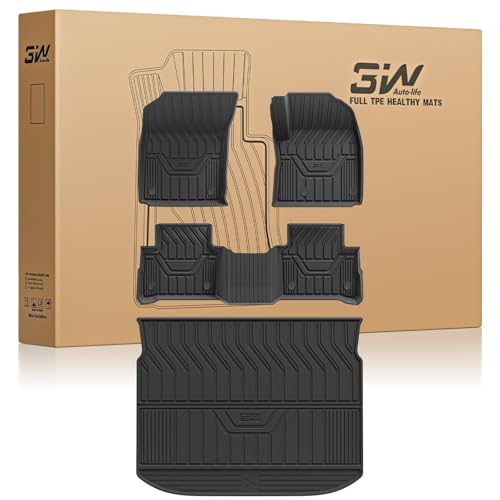 3W Floor Mats & Boot liner Fit for Nissan Qashqai 2022-2025 (Not for e-Power), Thorex™ All Weather Car liners and Cargo Mats, Dog Friendly Trunk Mats Accessories Custom Fit for Nissan Qashqai