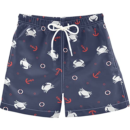 visesunny Boys Swim Trunks Toddler Swim Shorts Nautical Crab Little Boys Bathing Suit Swimsuit Toddler Boy Swimwear