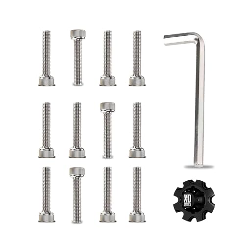 12-Pack Fuel Wheel Center Cap Screws with Adapter Tool for XD Series Replacement Screws 1079L145 1079L170 1079L121 1079L140(Including Spare gaskets)