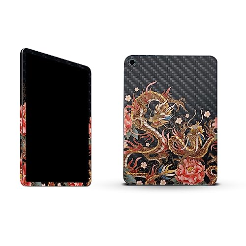 Image of MightySkins Carbon Fiber Skin Compatible with Apple iPad 10.9 inch 10th Gen (2022) Full Wrap Kit - Stitch Dragons | Protective Durable Textured Carbon Fiber Finish | Easy to Apply | Made in The USA