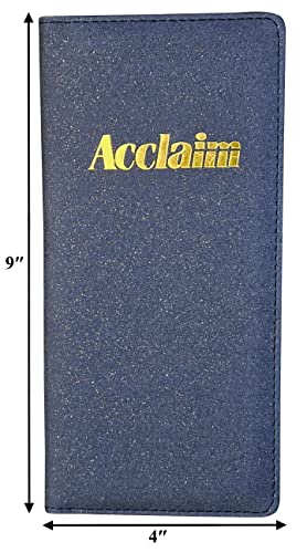 Acclaim Rigid Lawn Bowls Bowling Scorecard Holder Lightly Padded Plain Colour Sparkle Finish 23 cm x 11 cm with Spring Clip & Pen Loop (Black) - Image 2