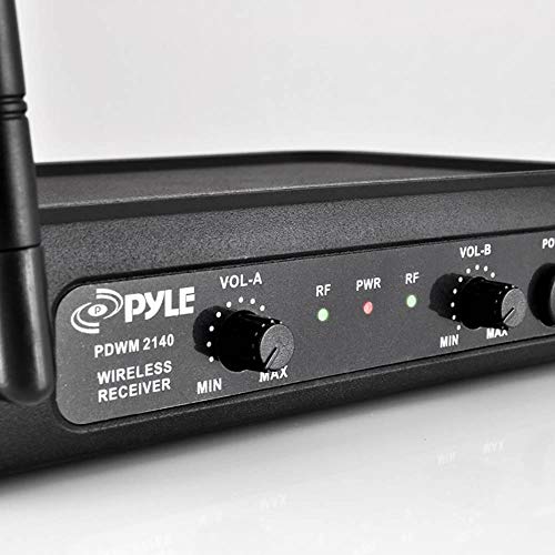 Image of Pyle PDWM2140 VHF Wireless Microphone System, Handheld Mic, Bodypack, Headset /Lavalier Mics, Fixed Frequency