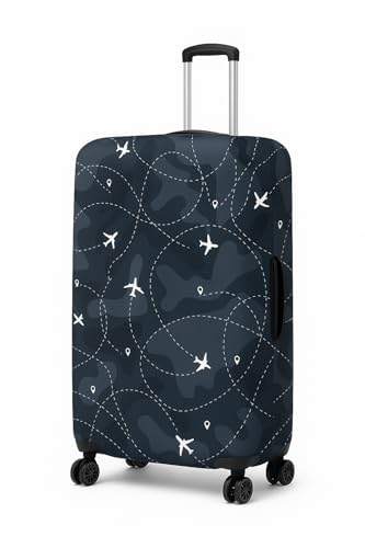 Image of Printed Luggage Cover for Traveling Bag & Suitcase - Stretchable & Scratchproof Trolley Protector with Velcro Lock & Lightweight Washable Material(Suitcase Bag Not Included, Only Cover in Product)