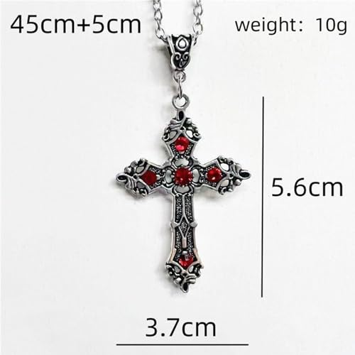Gothic Necklace Gothic Dark Cross Necklace Pointed Dagger Cross Necklace Choker Vintage Vampire Black Cross Pendant Necklace Punk Style Halloween Christmas Jewelry Gifts for Men and Women3