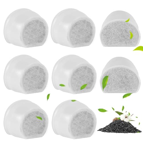 MyfatBOSS Lot de 8 filtres à Charbon Actif de Rechange pour Fontaine à Eau PetSafe en céramique, pagode, 2 gallons, Sedona et Seascape pour Chiens et Chats