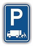 Parking chargement et déchargement autocollant de panneau routier.