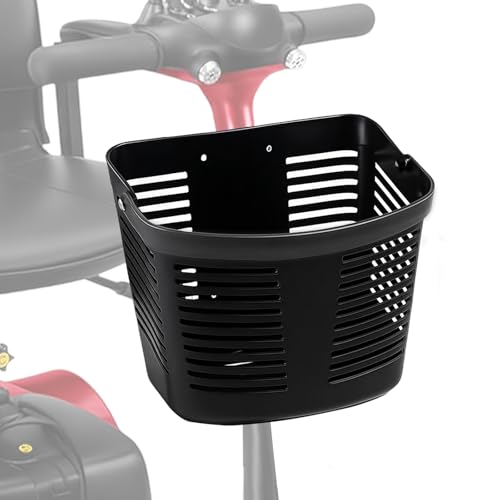 Front Basket Assembly for 3 & 4 Wheel Electric Mobility Scooters, Easy Mount Storage Accessory, 10" L x 8" W x 9" H