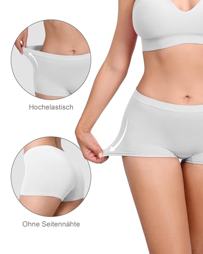 Channo Bambusfaser Nahtlos Boxershorts Damen: Atmungsaktiv Weich und Hautfreundlich Ideal für Sensible Haut bei Yoga Fitness oder in der Freizeit 5er Pack (Sortiert S)