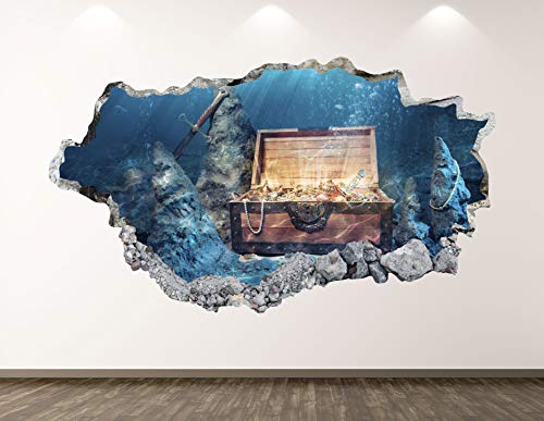 Vinilo Decorativo Pared Cofre Pirata 30 in x 18 in