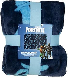 Fortnite Official Shuffle Fleece Blanket Throw | Blue Battle Royale Design Super Soft Blanket | Perfect For Any Bedroom