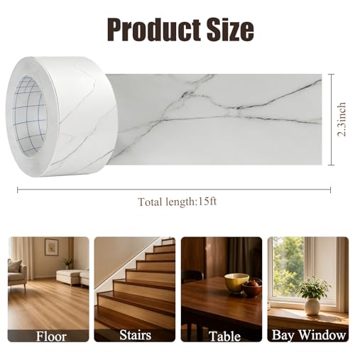 Image of GSCIT Club Wood Grain Repair Tape, 2.3 inch X 15ft Self Adhesive Marble Grain Repair Patch for Tables, Chairs, Baseboards, Doors, Windows, Floors, Handicraft DIY.