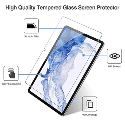 Procase 2 Pack Screen Protector For Galaxy Tab S8 Plus/Tab S7 Fe/Tab S7 Plus 12.4 Inch, 9H Hardness Tempered Glass Hd Clear Film For Sm-X800/X806/T730/T736/T970/T975/T976/T978 #TOP3