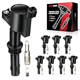 Torchbeam Set of 8 FD508 Ignition Coils Packs and Nickel Spark Plugs Fit for Ford Lincoln Expedition Explorer F-150 Super Duty Mustang Mountaineer 4.6L 5.4L 6.8L Replacement for DG511 C1541 FD508