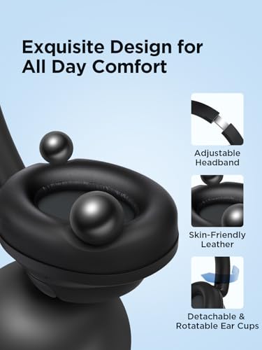 Image of 1MORE Wireless Bluetooth Noise-canceling Headphones - HQ31 SonoFlow SE Over-Ear Headphones with Hi-Res Audio, 90H Playtime, Clear Calls, Preset EQ Via App, Comfort for Home Office Travel(Black)