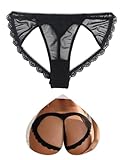 ohyeahlady Mini Perizoma Aperto Donna Sexyhot Perizoma Donna Seducente Hot Filo Taglie Forti Slip con Buco Pizzo Brasiliana Intimo Sexy Curvy Brasiliana Lingerie Biancheria Intima M,Nero