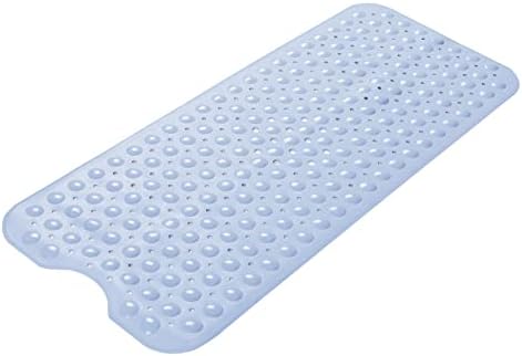 AmazerBath Baby Blue Bathtub Mat Non Slip Bath Mat for Tub, 40 x 16 Inches Bath & Shower Safety Mats with Suction Cups and Drain Holes, Extra Large Shower Mat