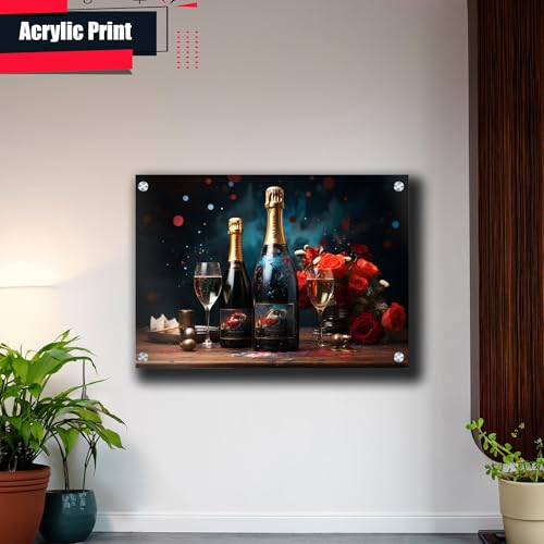 Storeusa99 A Drawing Of A Bottle Of Sparkling Wine With Black Splashes On Top thumb #3